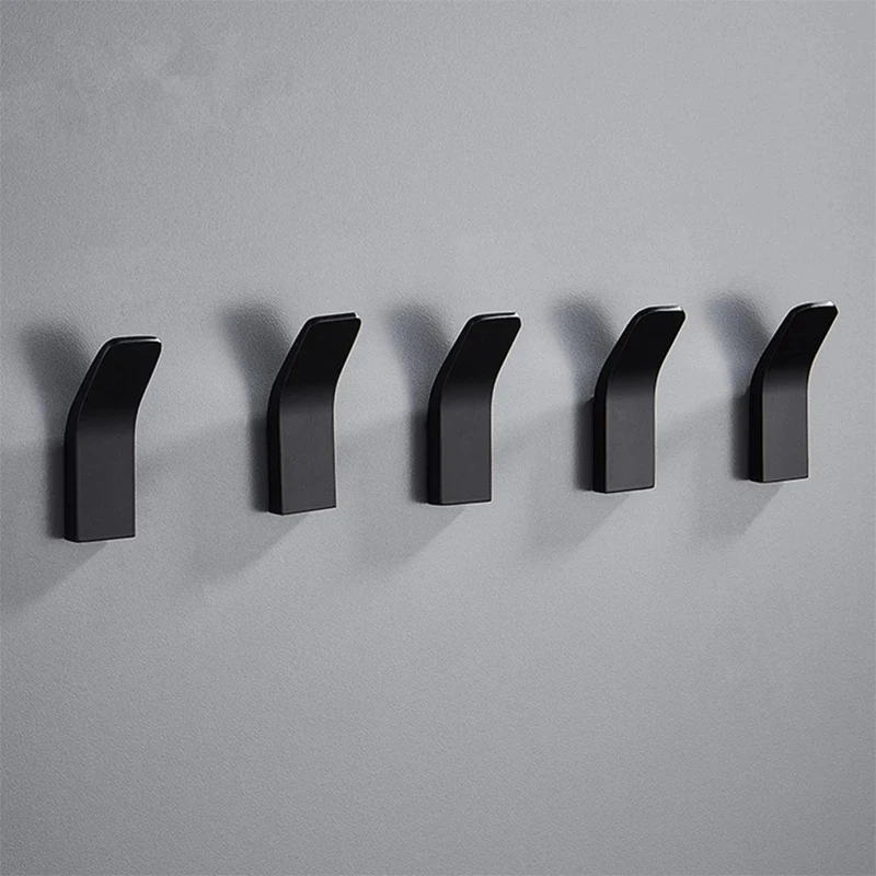 

5 Pack Black Robe Hook Wall Hook Towel Hook for Bathroom Coat Hook Rustproof Hook Hanger Clothes Hangers