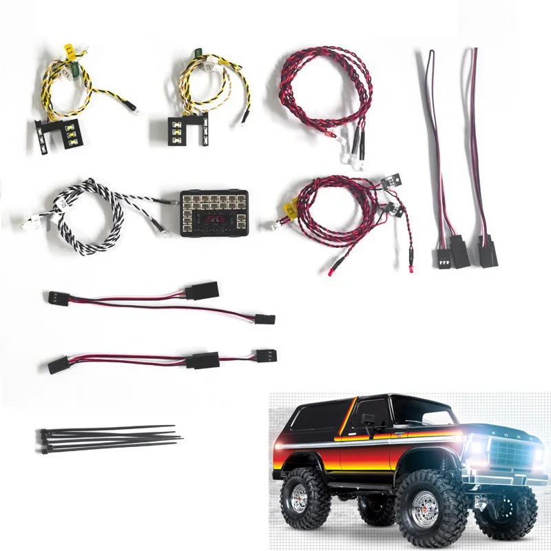 

Новый светодиодный светильник, группа передних и задних фар для 1/10 радиоуправляемого автомобиля Traxxas TRX4 Bronco, передняя и задняя фары s