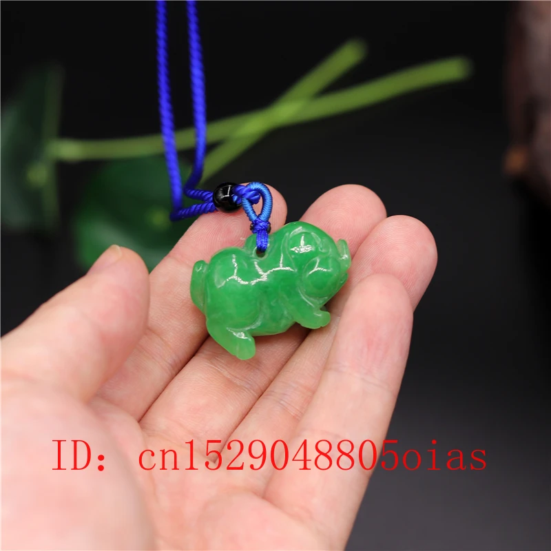 Ожерелье с подвеской из натуральной зеленой китайской Нефритовой свиньи 3D