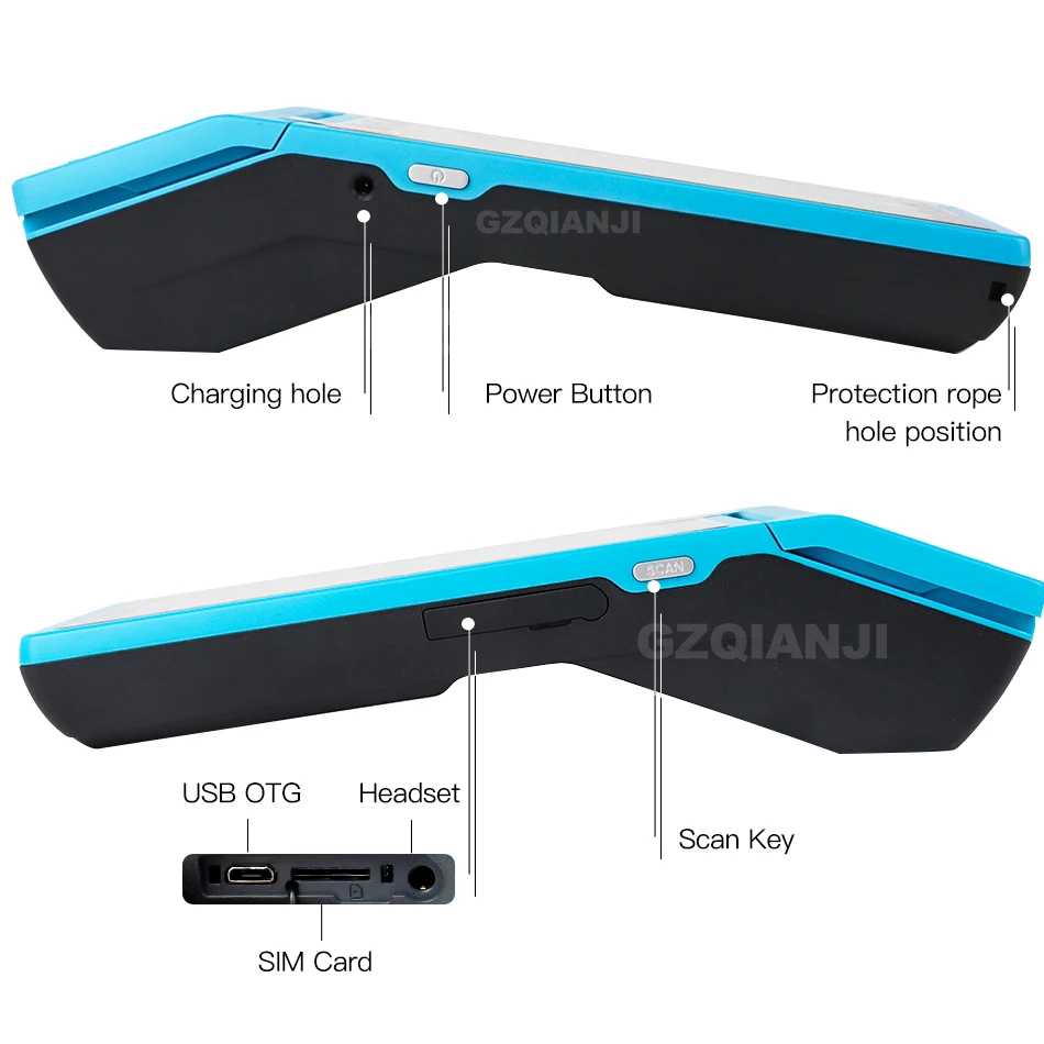 Handheld Terminal Android Rugged PDA Barcode Camera Scanner Pos terminal built in thermal bluetooth printer 58mm Data Collector