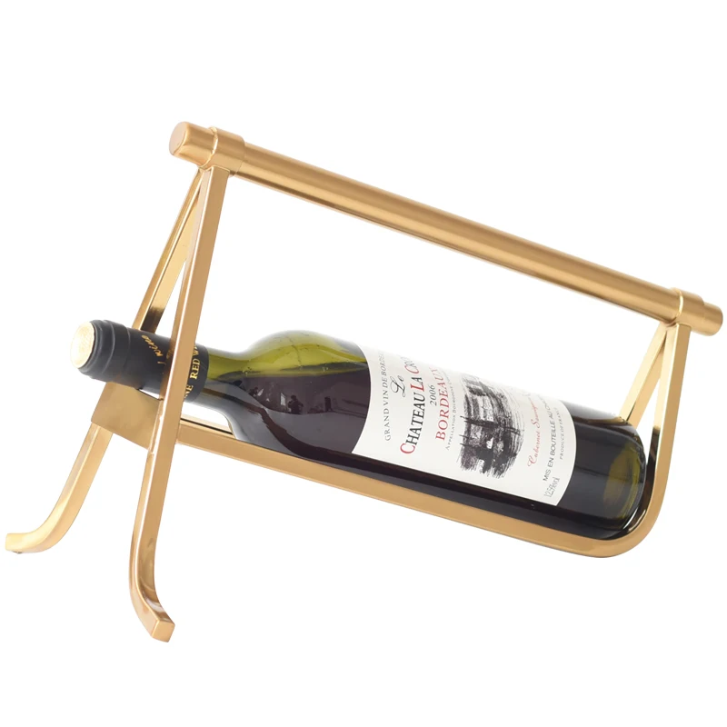 

Light luxury model room metal red wine rack artificial welding Nordic home living room dining room wine cabinet solid and durabl