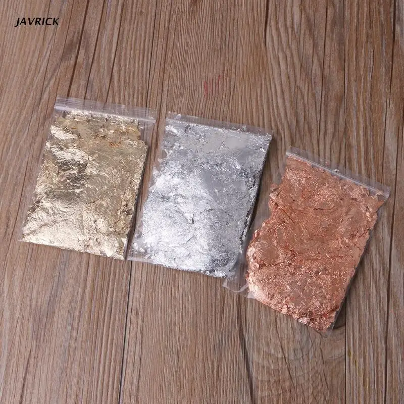 

3 Bags Gold Foil Flakes for Resin Metal Leaf Color Metallic Foil Flakes