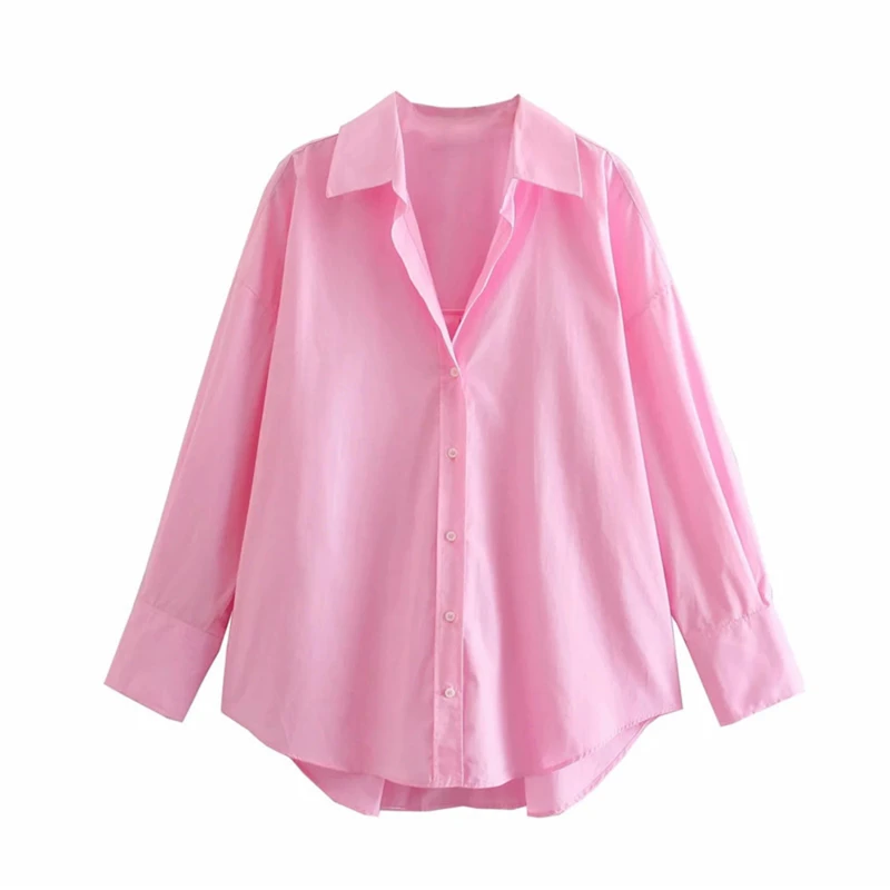 

Spring Autumn Female Simple Candy Color Single Breasted Shirt Office Ladies Long Sleeve Solid Lady Top Chic Shirt