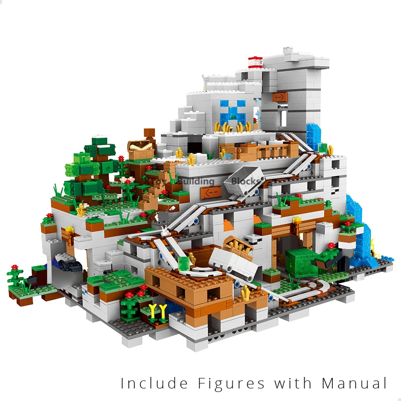 

2021 NEW 2688PCS Big The Mountain Cave Building Blocks Bricks Sets with Figures Kits Collection Display Assembly Kids Toys
