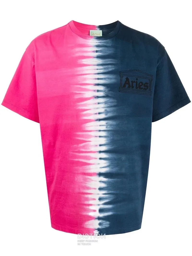 

2021ss Tie dye ARIES Men Women Casual T Shirt Top Tees High Quality ARIES T-shirts