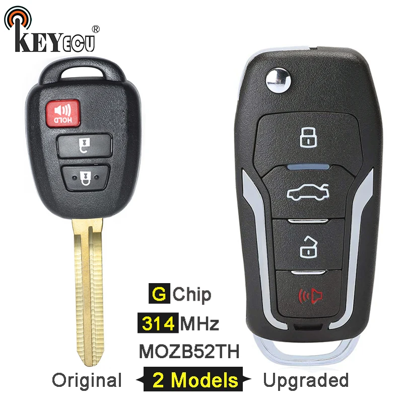 KEYECU 314 МГц G чип FCC: MOZB52TH оригинальный/Модернизированный раскладной складной 2 + 1 3
