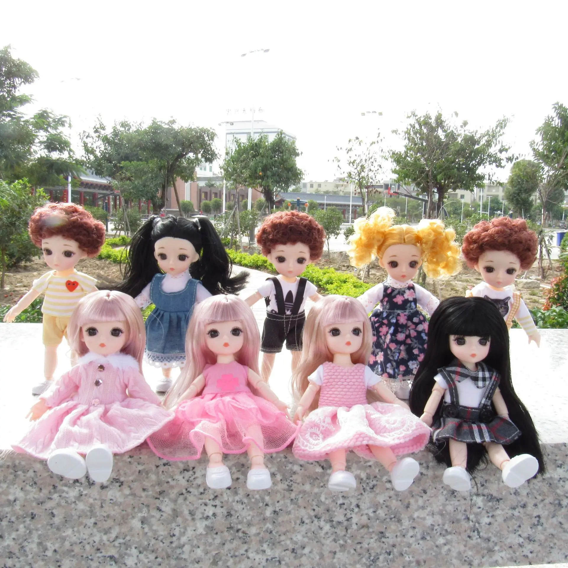 

New 16cm BJD Doll 13 Movable Joint 1/12 Hinged Dolls for Girls 3D Eyes Fashion Clothes Skirt DIY Dress Up Toy Gifts for Girls