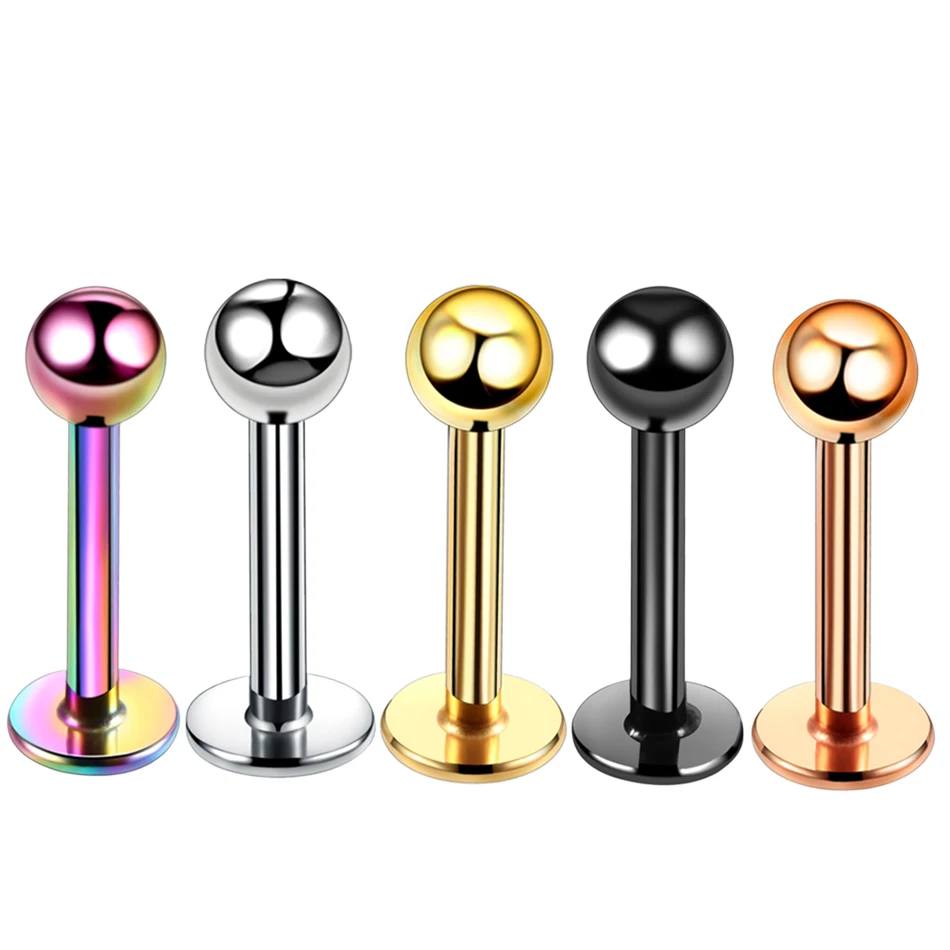

1Pc 16G Titanium Labret Lip Piercing Tragus Helix Bar 3mm Ball Lip Ring Stud Cartilage Ear Piercing Labret Body Jewelry Wholesal