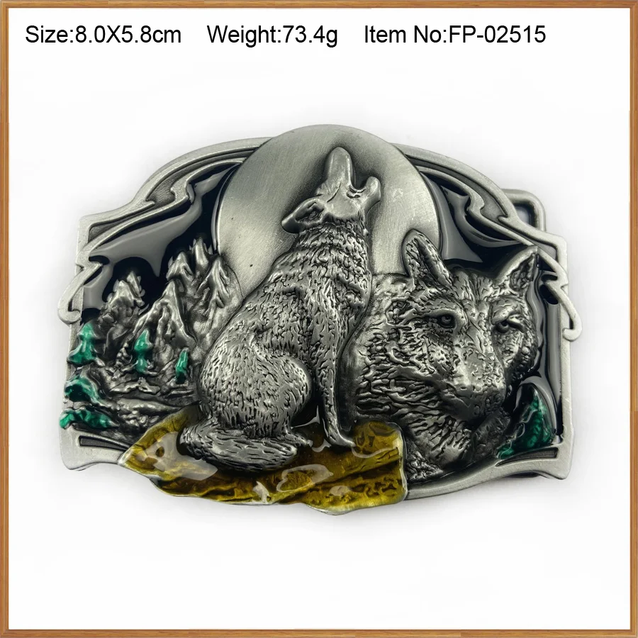 BuckleClub оптовая продажа цинковый сплав Западный Волк голова джинсы подарок пряжка