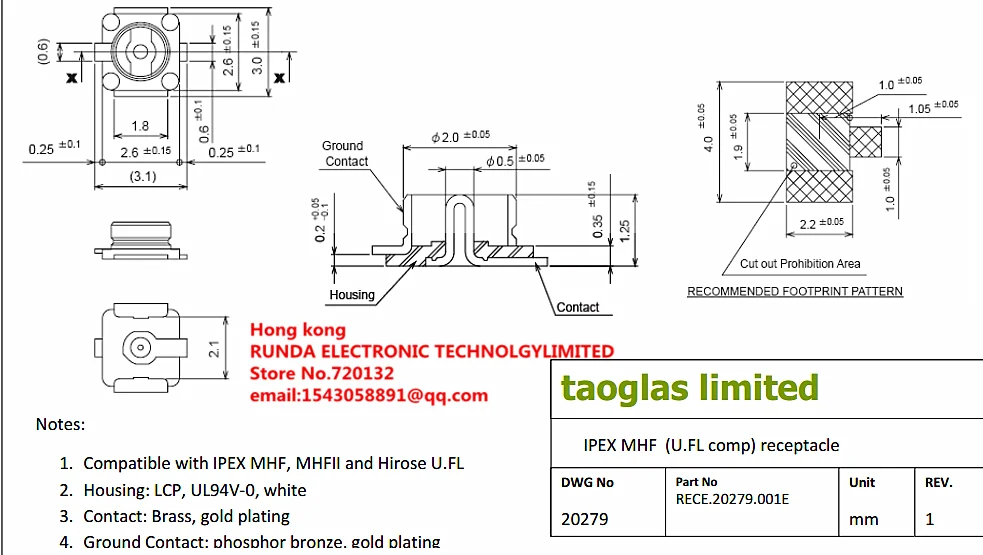 20 шт Высокое качество Кел сиденье IPEX/разъем IPX U.FL-R-SMT RF коаксиальный кабель