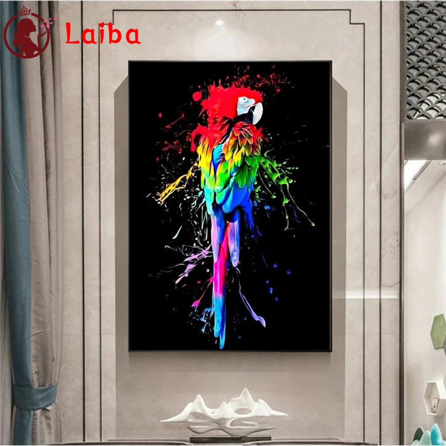 

Алмазная вышивка абстрактные красочные животные попугай полная квадратная круглая Алмазная мозаика Искусство Живопись Вышивка крестиком ...