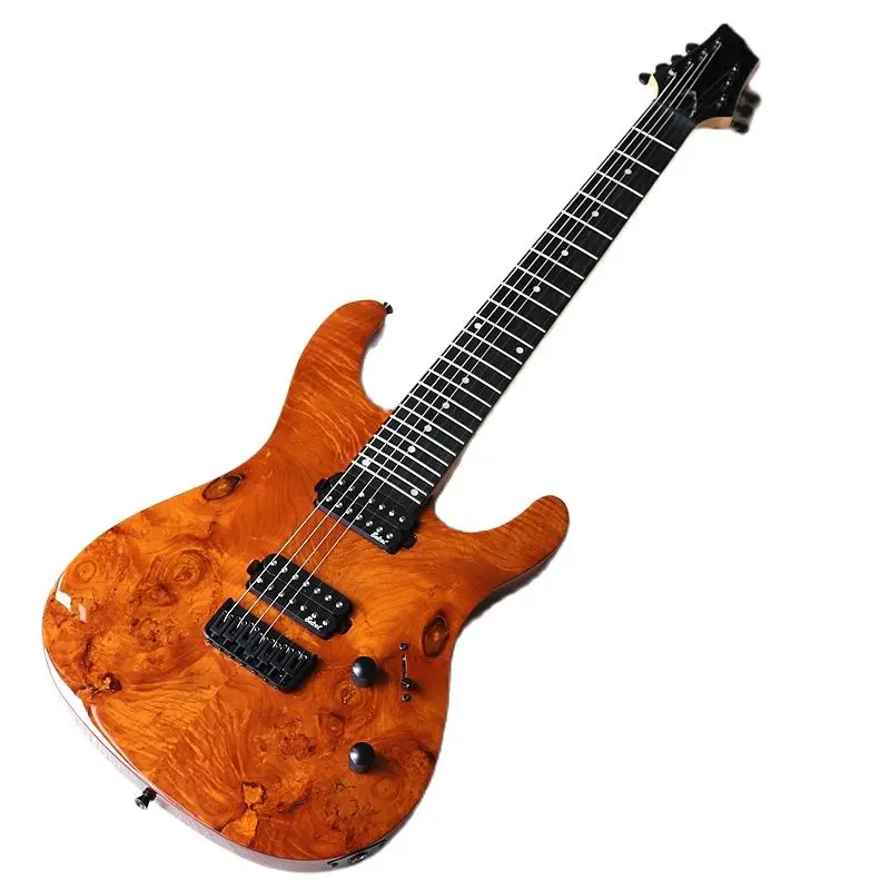1 stücke kanada ahorn holz neck baum burl top holz 7 string e gitarre 39 zoll 24f hochglanz musical instrument mit fehler free global shipping