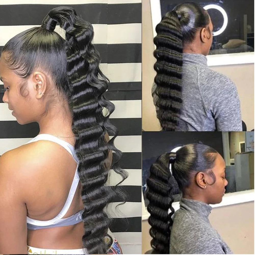 

Loose Deep Wave 30 Inch Curly Lace Front Human Hair Wigs For Black Women 4x4 Lace Closure Wig Long Deep Frontal Peruvian Wigs