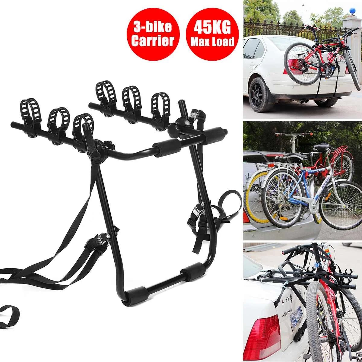 

3 Bike Car Universal Carrier Rack Bicycle Mount Rear Racks Cycling Stand Quick Installation Storage Carrier For Car SUV Trunk