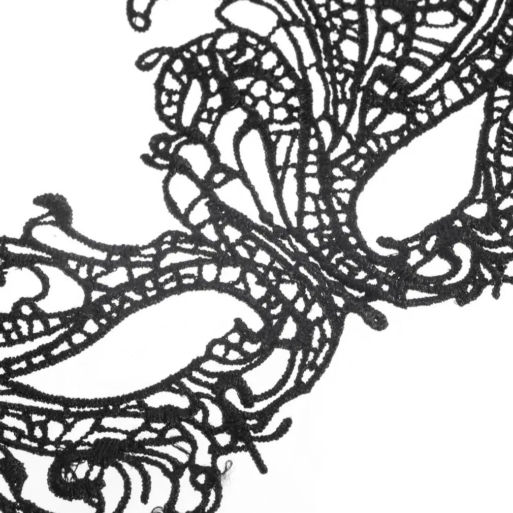 Женский маскарадный костюм на Хэллоуин Черная кружевная маска с вырезом для глаз