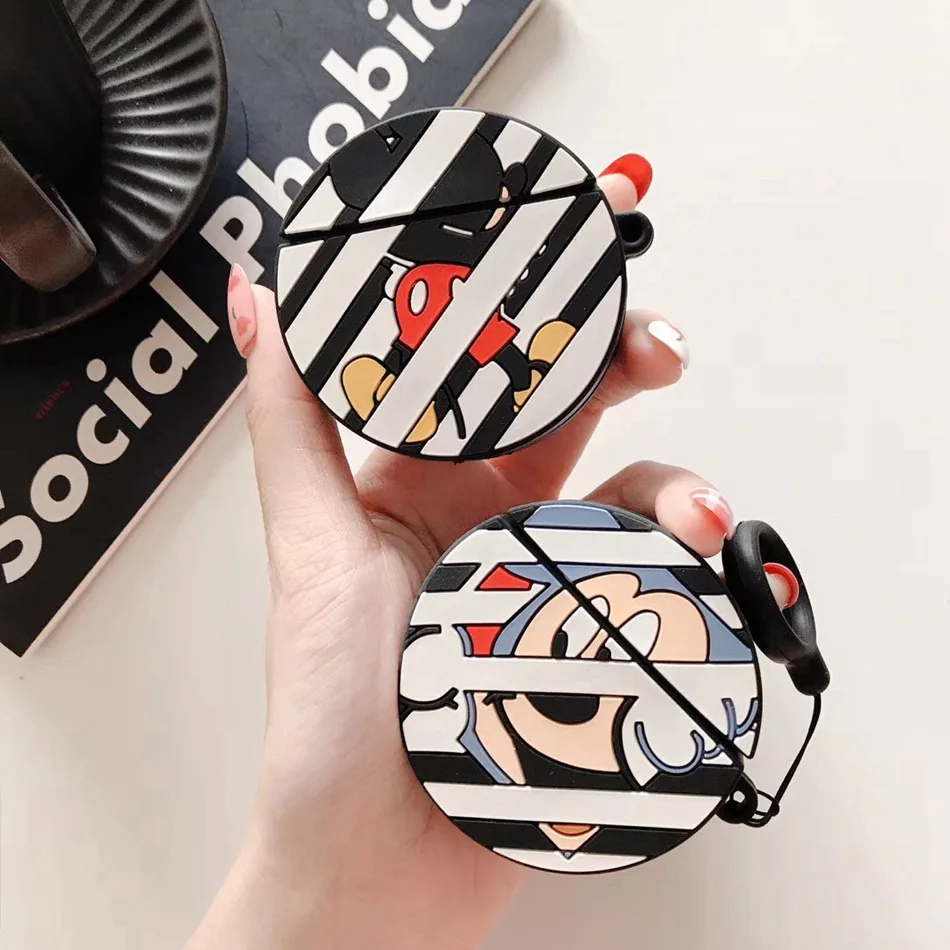 3D чехол для наушников Airpods 2 чехол силиконовый чехол для наушников с изображением креветок Тоторо для Apple Air pods 1 чехол для наушников