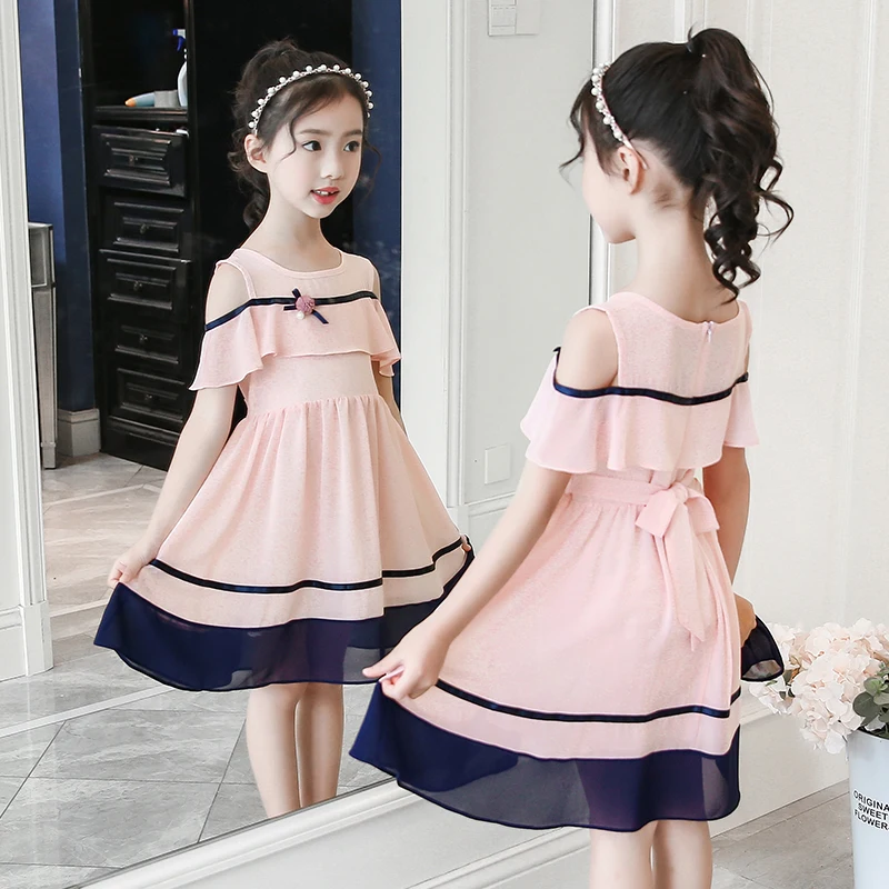 

Girls' Summer Dress 2021 New Fashionable Princess Dress Middle and Big Children's Summer Children's Chiffon Dress Little Girl
