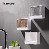 creative double grid soap box waterproof flip soap container organizer wall mounted punch free bathroom storage rack soap dish