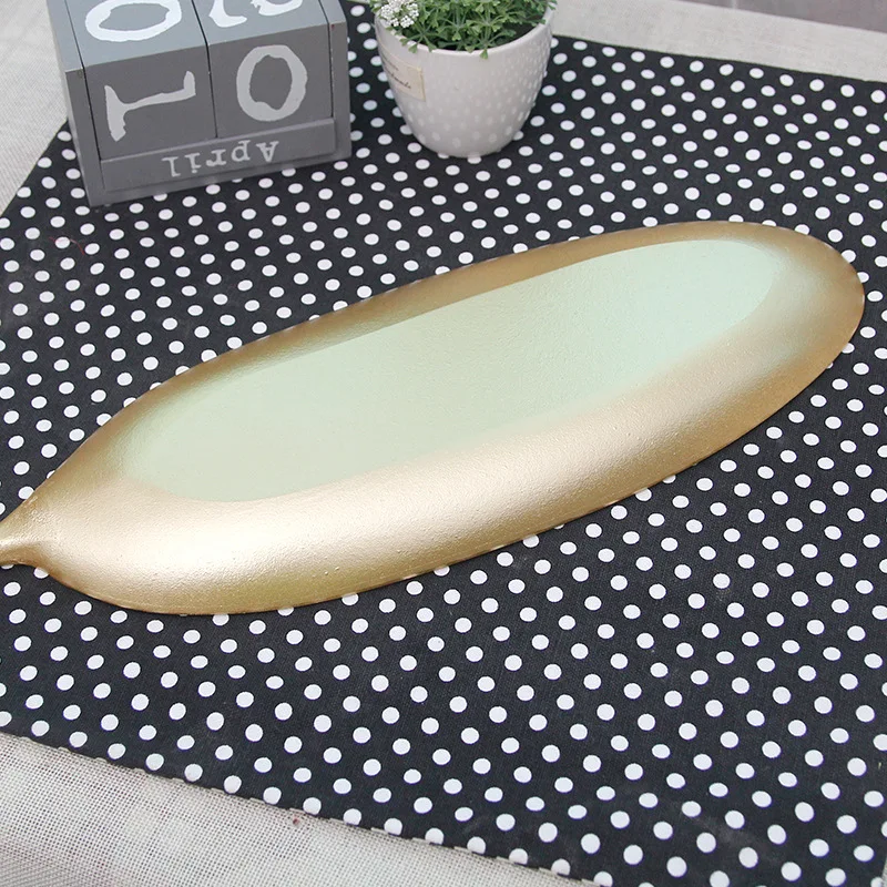 1 шт. лоток для закусок INS в скандинавском стиле золотой поднос лист ананаса форма