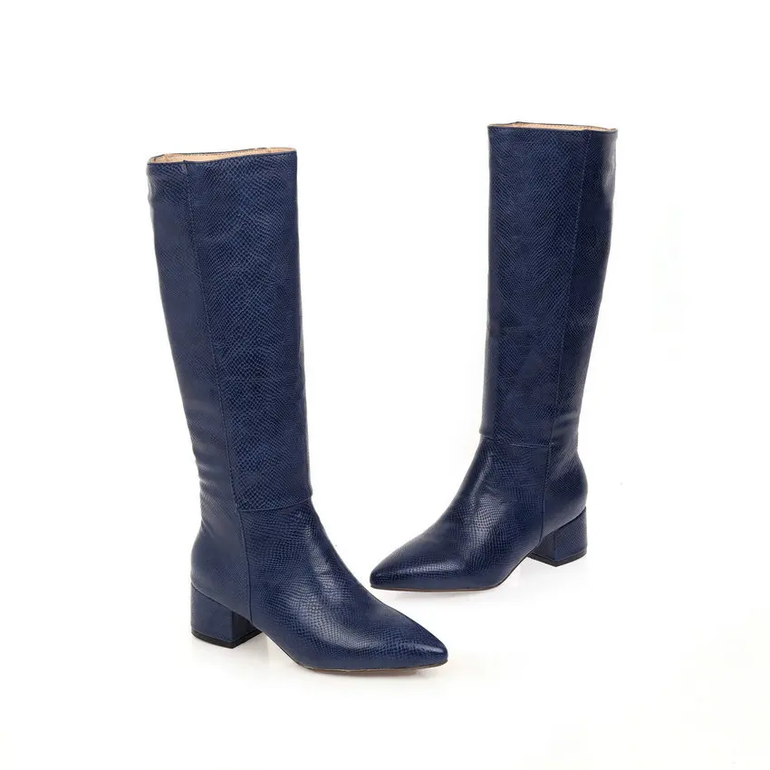 Женские сапоги до колена ESVEVA из искусственной кожи с острым носком на среднем