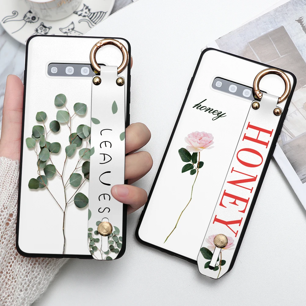 Чехол-подставка с ремешком на запястье для Samsung Galaxy M32 A50 A40 A70 A51 A71 S8 S20 S10 S9 S7 S6 A7 A9 A6 A8