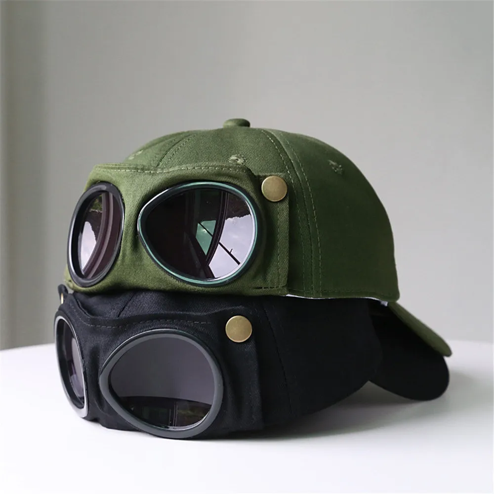 

2021 New Aviator Hat Summer Personality Glasses Baseball Cap Female Unisex Sunglasses Cap Male Cap Baseballcap Boys Cap