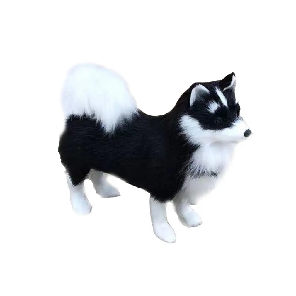 

2021 Simulation Husky Dog Plastic Animal Model Desktop Ornament Decor Children Toy Kids Educational Toys for Children Gift