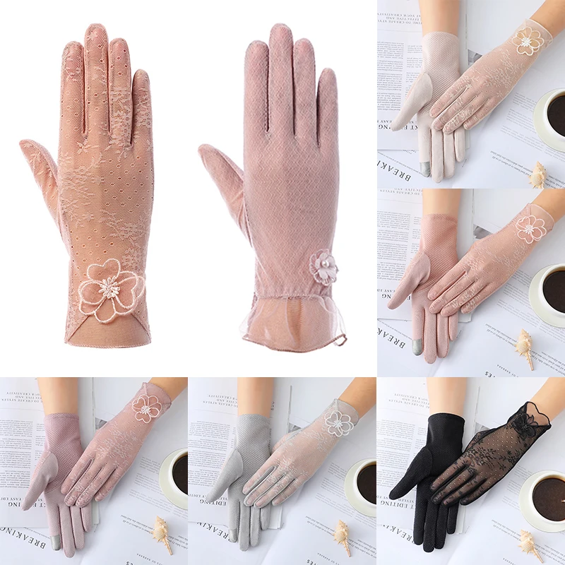 

1 Pair Summer Sunscreen Gloves for Women Fashion Sexy Anti-UV Thin Gloves Female Outdoor Driving Breathable Ice Silk Gloves