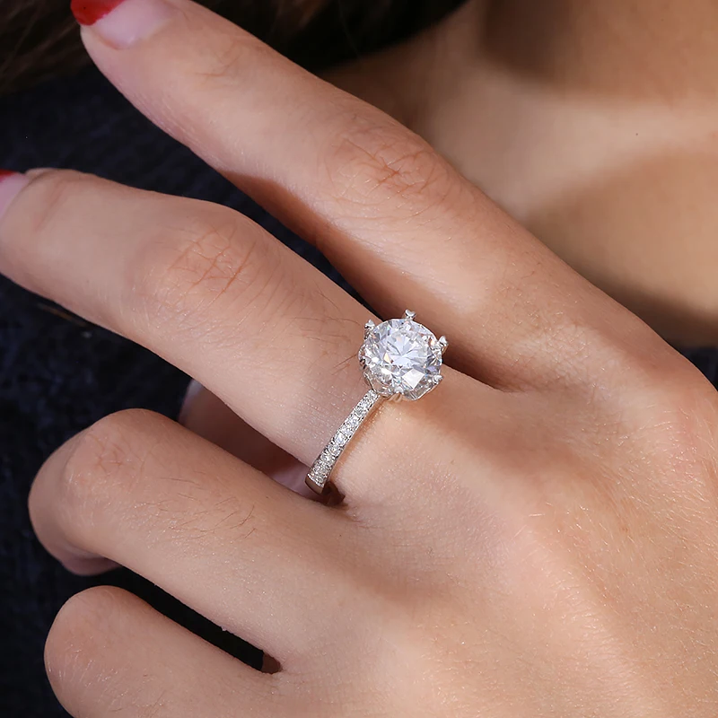 2 0ct 8 0 мм D круглая огранка 14k обручальное бриллиант из белого золота фоторамка для