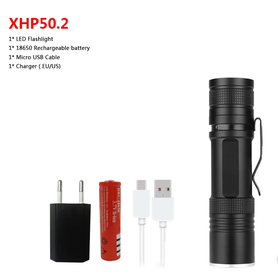 Package B Litwod Z90 XLamp xhp50.2 Мощный usb светодиодный фонарик Zoom torch обновление 18650 26650 фонарик с подзаряжаемой батарейкой кемпинг - Испускаемый цвет: Package B