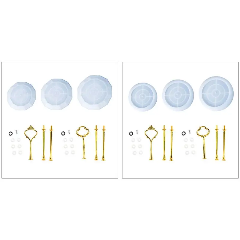 

1Set Crystal Epoxy Resin Mold Three-layer Round 3D Fruit Tray Casting Silicone Mould DIY Crafts Ornaments Making Tool