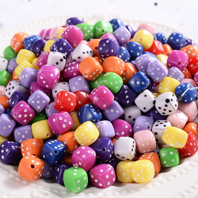 

Acrylic Beads Colorful Square Dice Loose Beads for Handmade Bead Making Jewelry Diy Bracelet Necklace Accessories