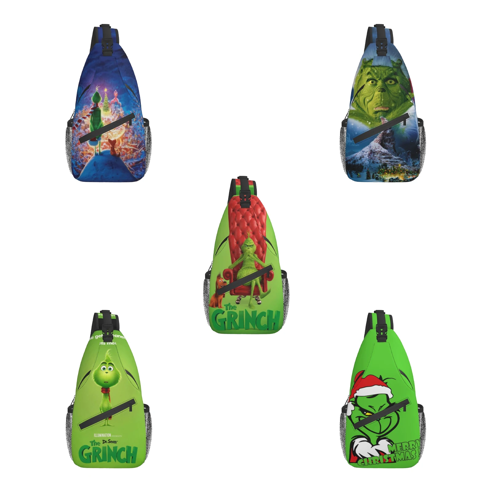 

Сумка-слинг через плечо Grinch, рюкзак на ремне, нагрудная сумка через плечо для женщин и мужчин