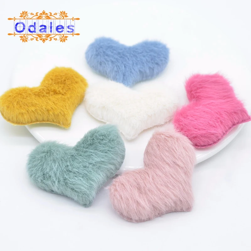 

36 шт./лот нашивки в виде сердца для пришивания обуви ткань мягкие норковые волосы мягкие аппликации DIY ремесла материалы головной убор BB зажим аксессуары
