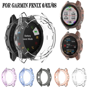 Чехол для Garmin fenix 6, 6x, 6s, силиконовый, противоударный, прозрачный
