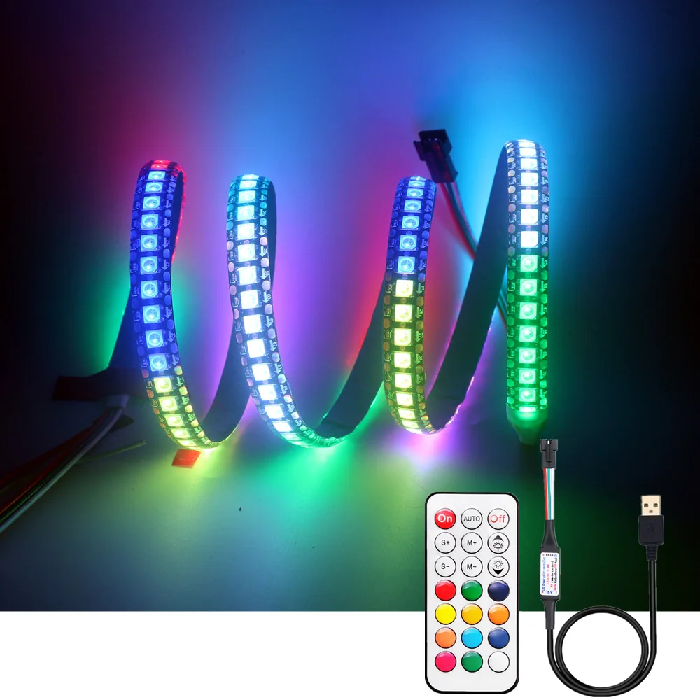 WS2812B Светодиодная лента индивидуально Адресуемая умная RGB с USB 21 клавишами RF