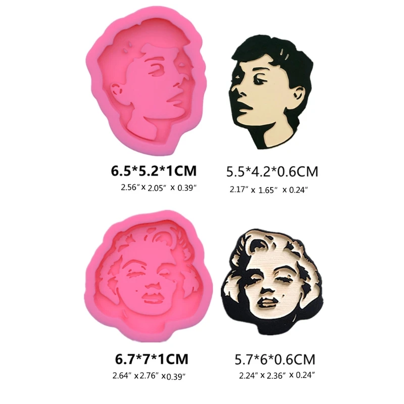 

Women Men Head Keychain Epoxy Resin Mold Earrings Pendant Silicone Mould