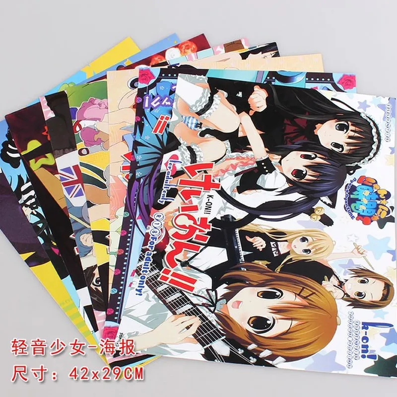8 шт./лот Аниме K-on постеры Yui Mio Ritsu Tsumugi Azusa Nodoka Ui Sawako Jun K-on! Плакат Настенные картины