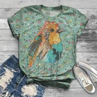 Повседневная футболка с 3D принтом животных, женский свободный топ с короткими рукавами и животными, модный городской топ с цветными эскизами, новинка 2021