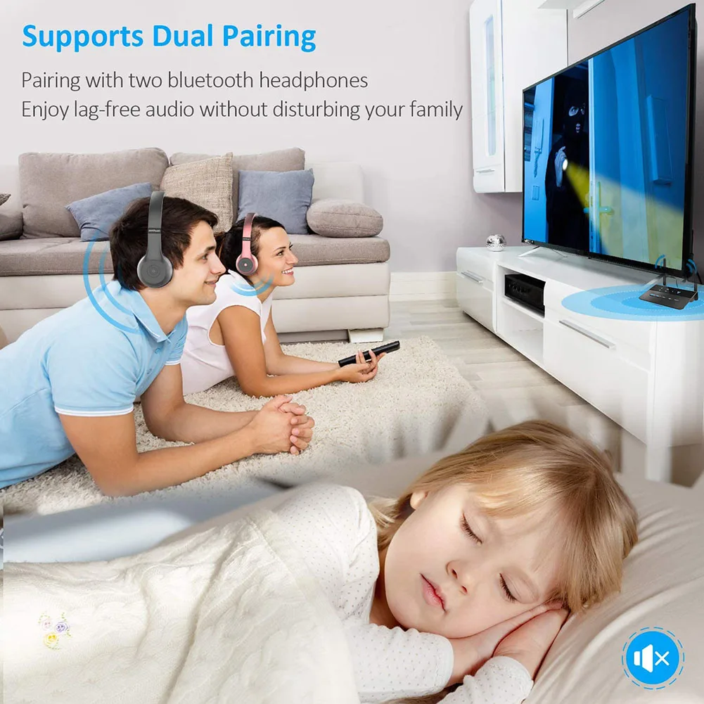 

2.402GHz -2.480G V5.0 2 in 1 Audio Transmitter Receiver 80m Low Latency Adapter Dongle apt-X LL/apt-X/SBC/FS