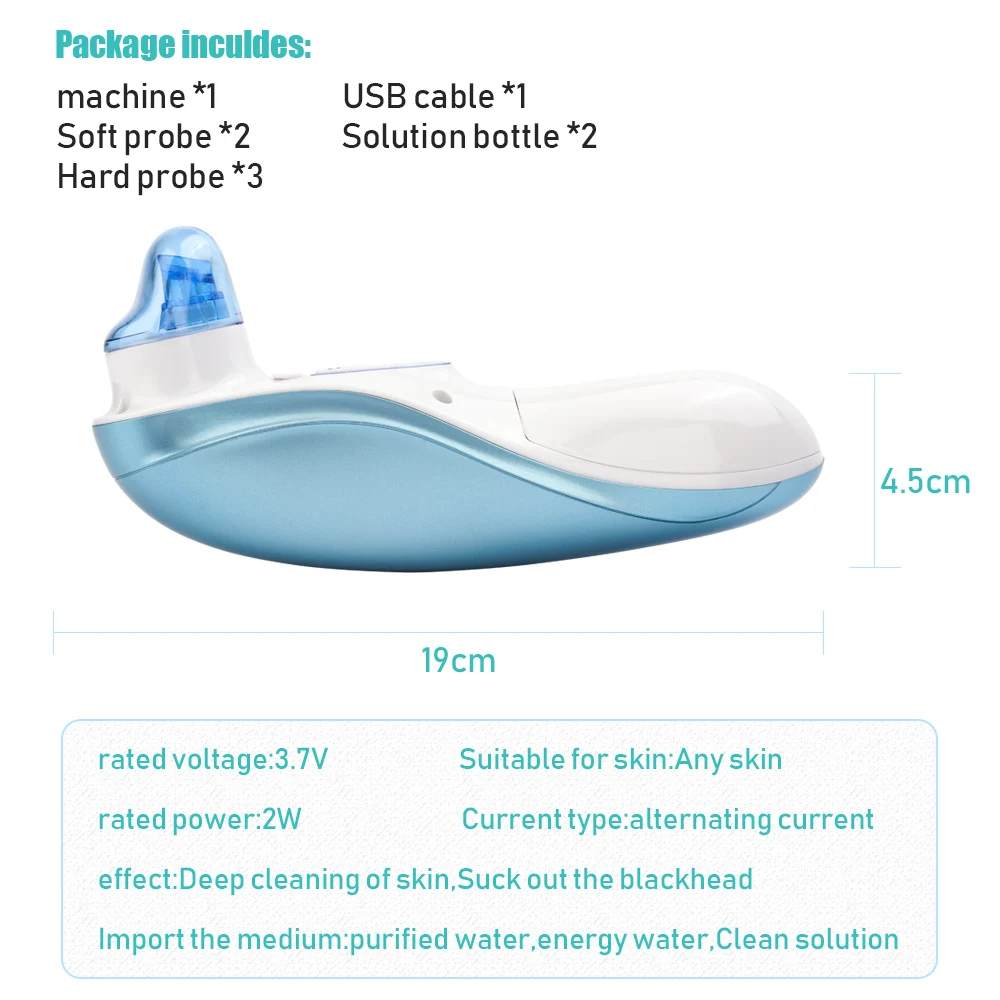 Small Bubble Facial Cleaning Vacuum Whitehead Blackhead Ance Remover Cleaner Shrink Pore Hydrating Face Skin Care Peeling Device | Красота и