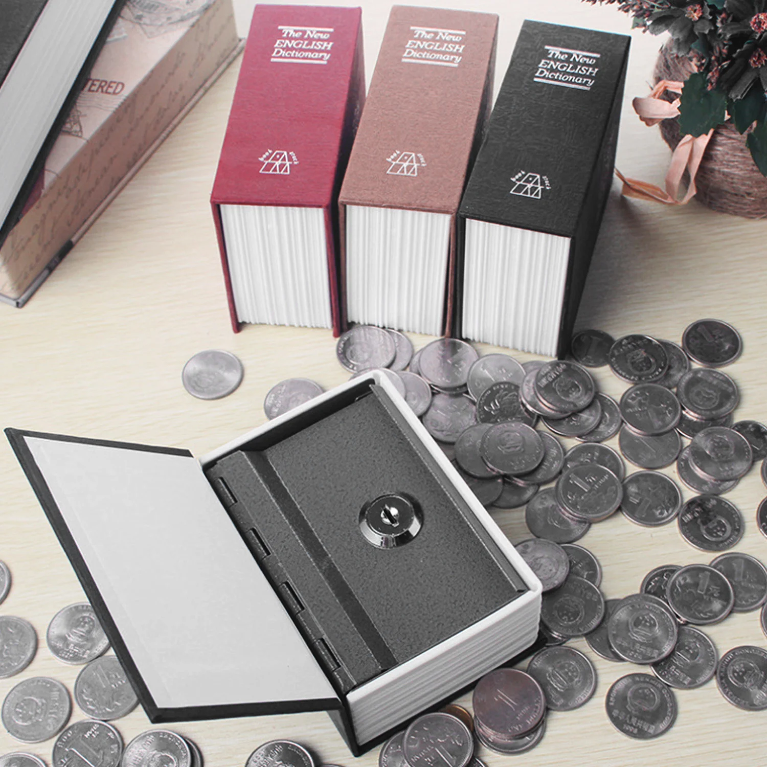 

Behogar Safe Box Bank Secret Book For Coin Money Jewellery Security Hidden Safes Cash Money Digital Password Locker Secret Book