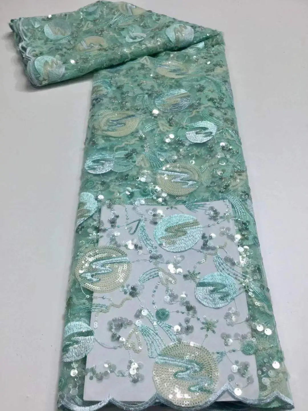 Роскошные бусины кружевная ткань ручной работы французское свадебное платье