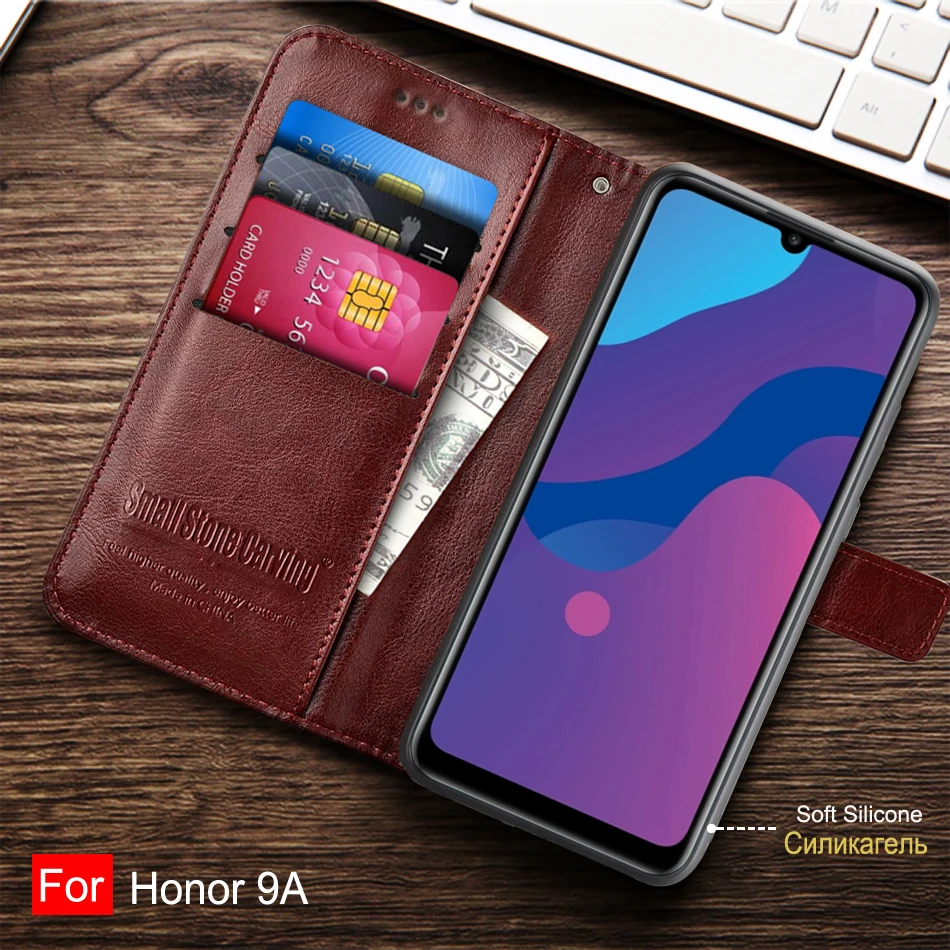 Чехол для Huawei Honor 9A кожаный флип чехол 9 A MOA LX9N телефона с магнитным бумажником