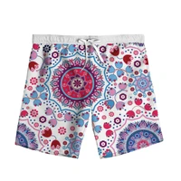 new fashion 3d print paisley woman men summer beach loose shorts casual pants polyester