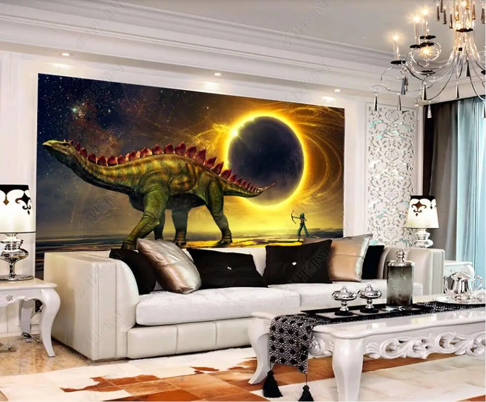

3d фото обои на заказ настенные Волшебные динозавры Вселенная планета домашний декор спальни обои для стен в рулонах