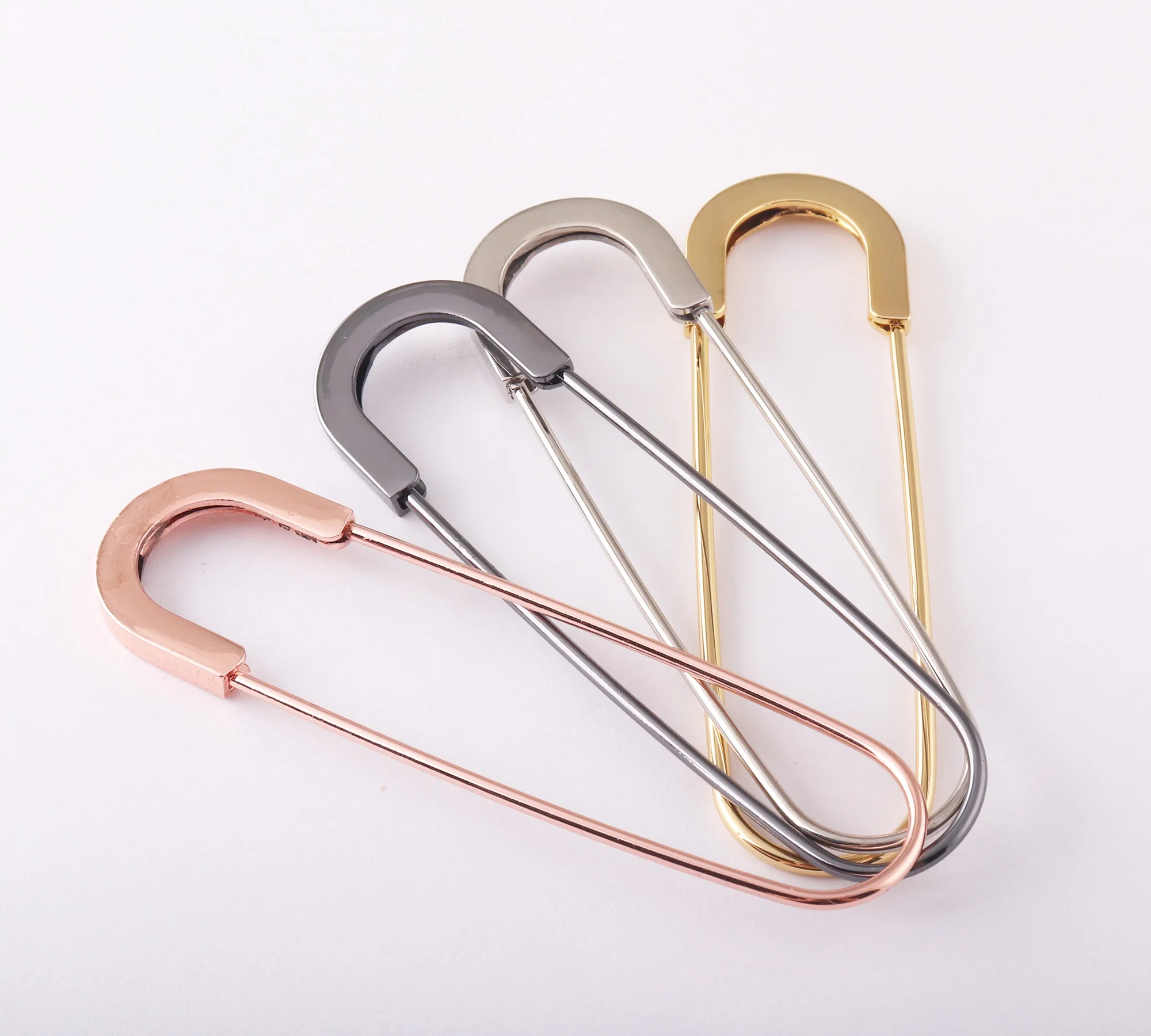 Булавки большие 80 мм металлические розовое золото безопасные булавки для броши