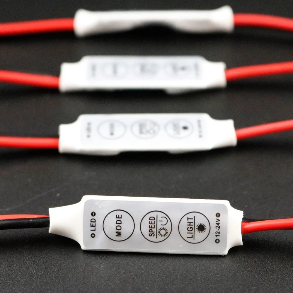 Мини 12 В постоянного тока одноцветный светодиодный контроллер с 3 клавишами