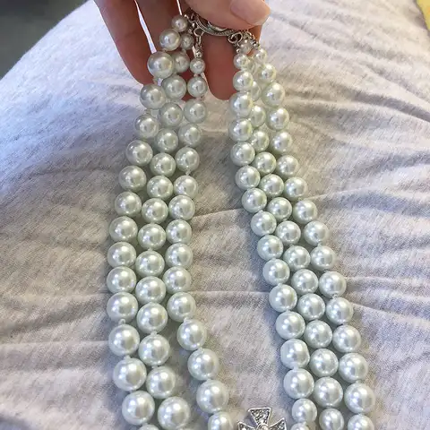 Женское Ожерелье с искусственным жемчугом и кристаллами
