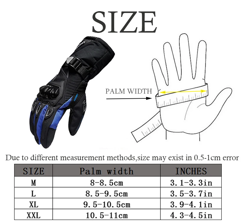 

Motorcycle Gloves Men 100% Waterproof Windproof Warm Winter Gant Moto Gloves Touch Screen Guantes Moto Motorbike Riding Gloves